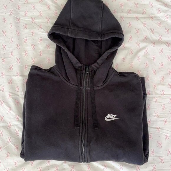 Nike Black Full-Zip Hoodie | Size Small | Classic Swoosh Logo - Picture 2 of 6